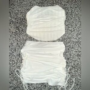 fashion nova rushed corset set, white size m